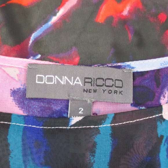 Donna Ricco Sheer Poncho Style Overlay Blouse - Picture 5 of 6